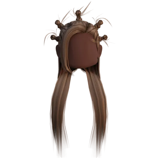 Bantu-Knot Flowing Hair